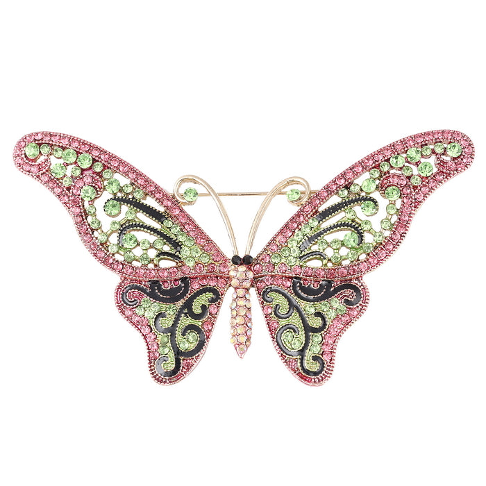 Butterfly Rhinestone Brooch P1218