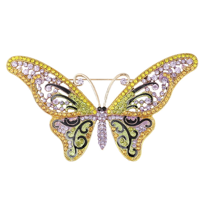 Butterfly Rhinestone Brooch P1218