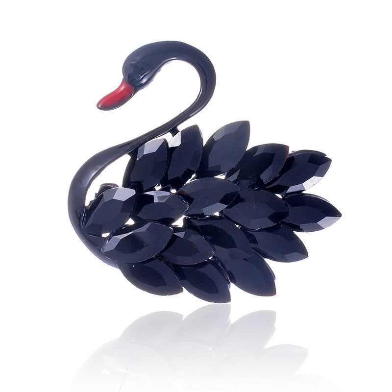 Swan Rhinestone Brooch P1313