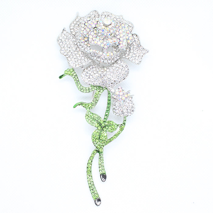 Rose Rhinestone Brooch P1327