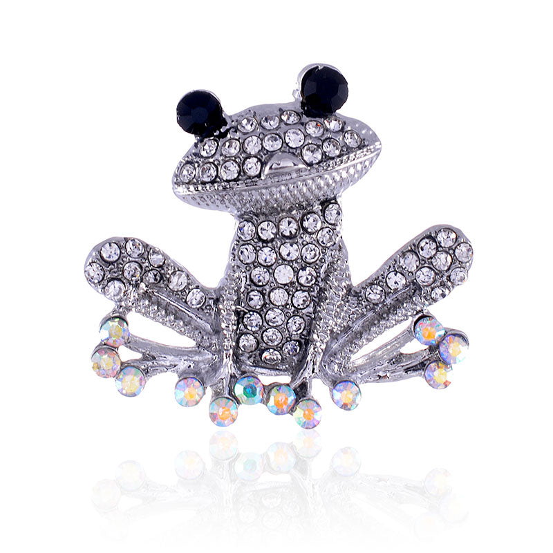 Frog Rhinestone Brooch P1339