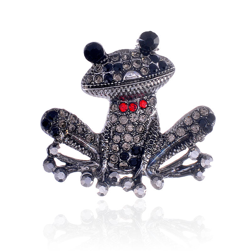 Frog Rhinestone Brooch P1339