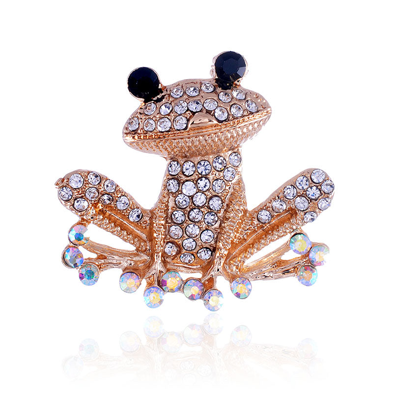 Frog Rhinestone Brooch P1339