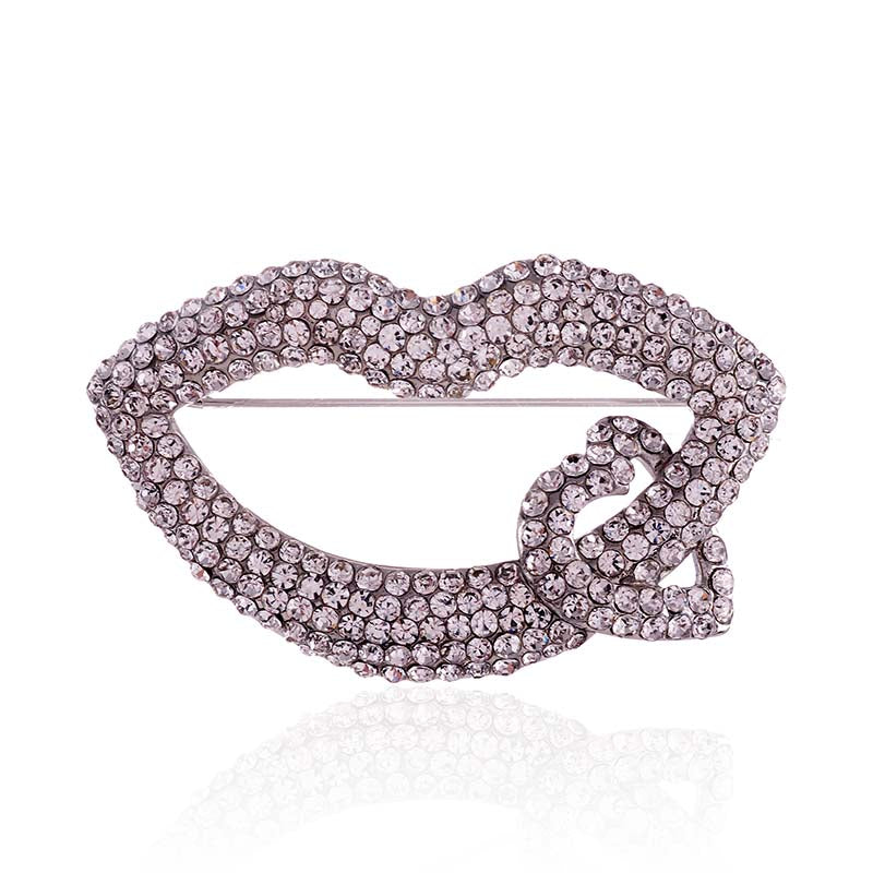 Lips Heart Brooch P1376