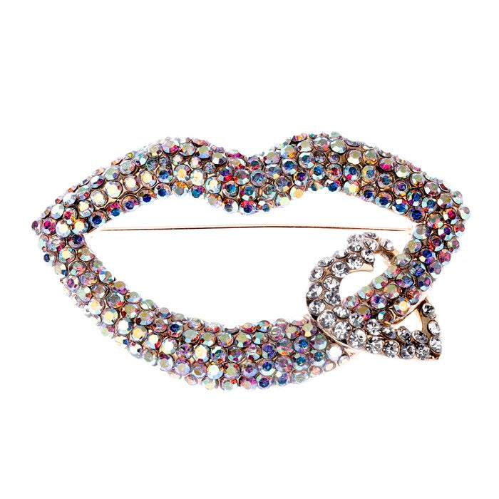 Lips Heart Brooch P1376