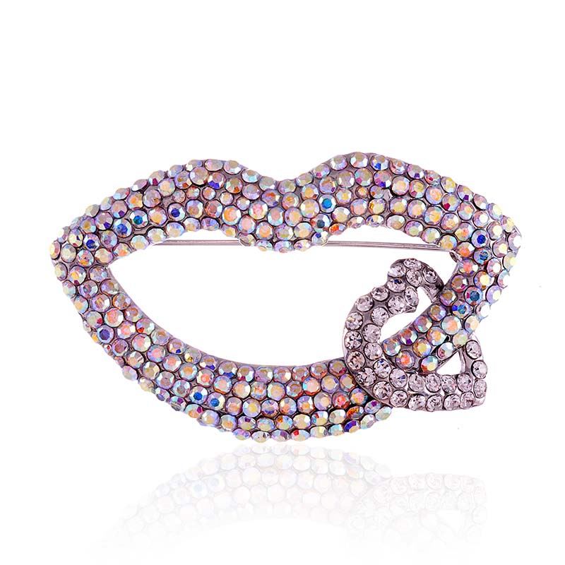 Lips Heart Brooch P1376