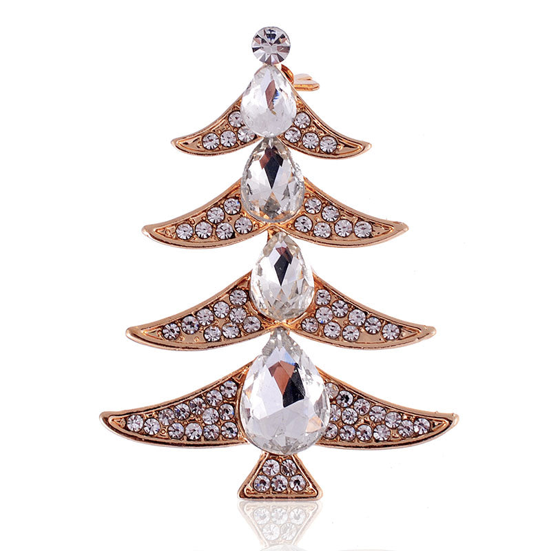 Christmas Tree Rhinestone Brooch P1432
