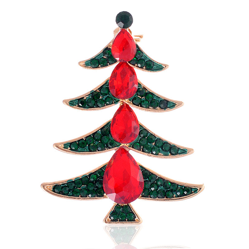 Christmas Tree Rhinestone Brooch P1432