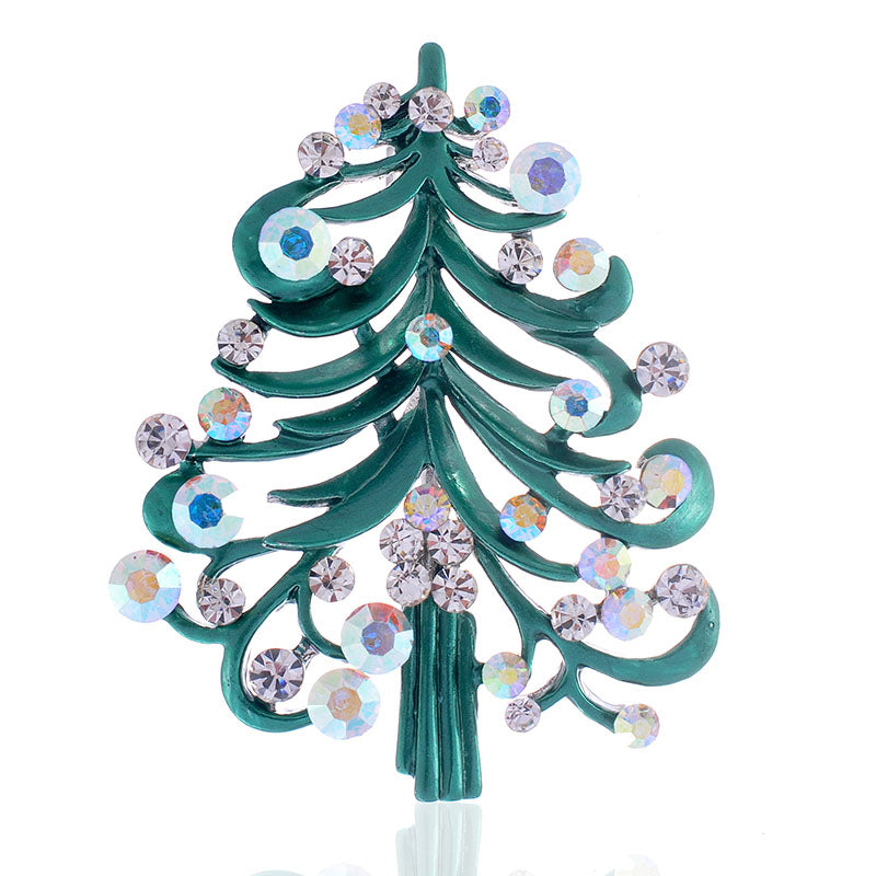 Christmas Tree Rhinestone Brooch P1441