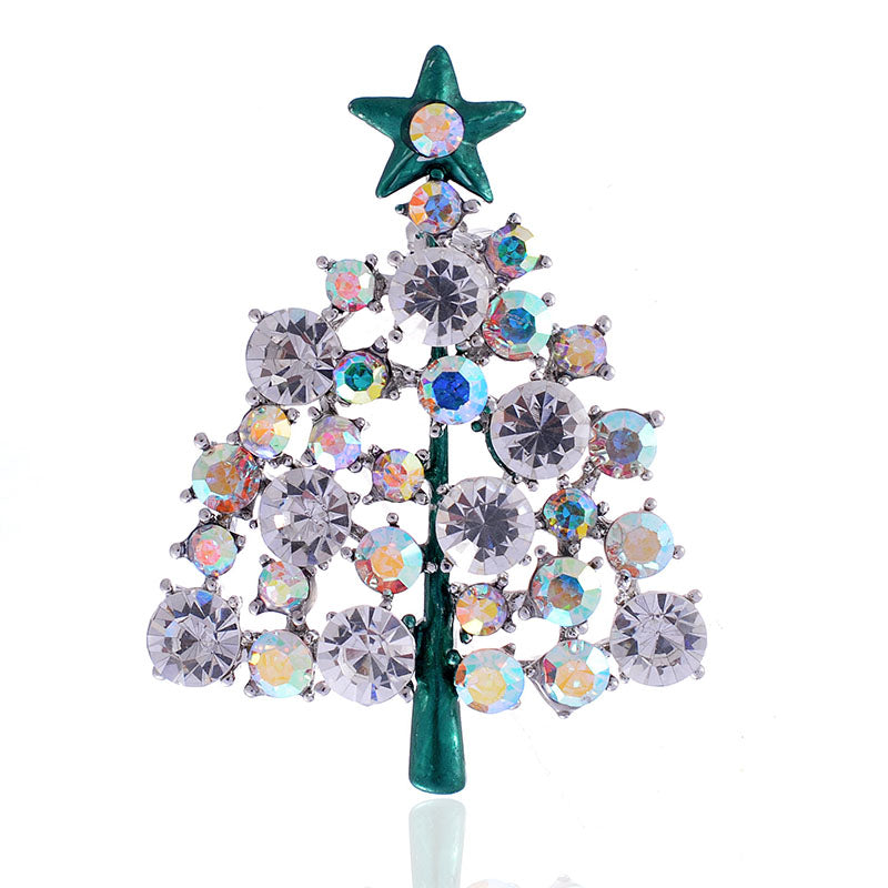 Christmas Tree Rhinestone Brooch P1442