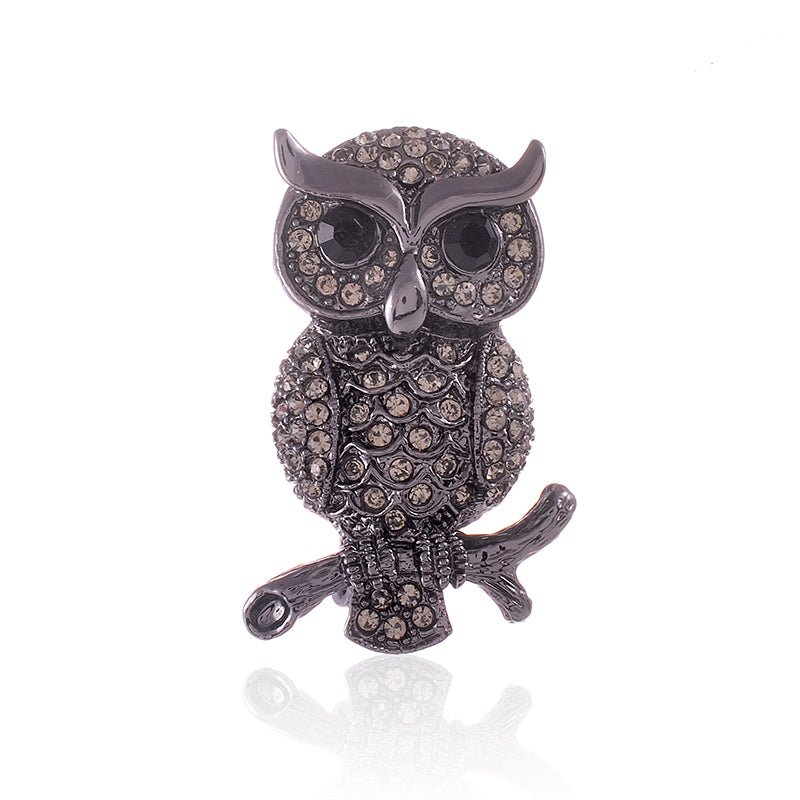 Owl Rhinestone Brooch P1546