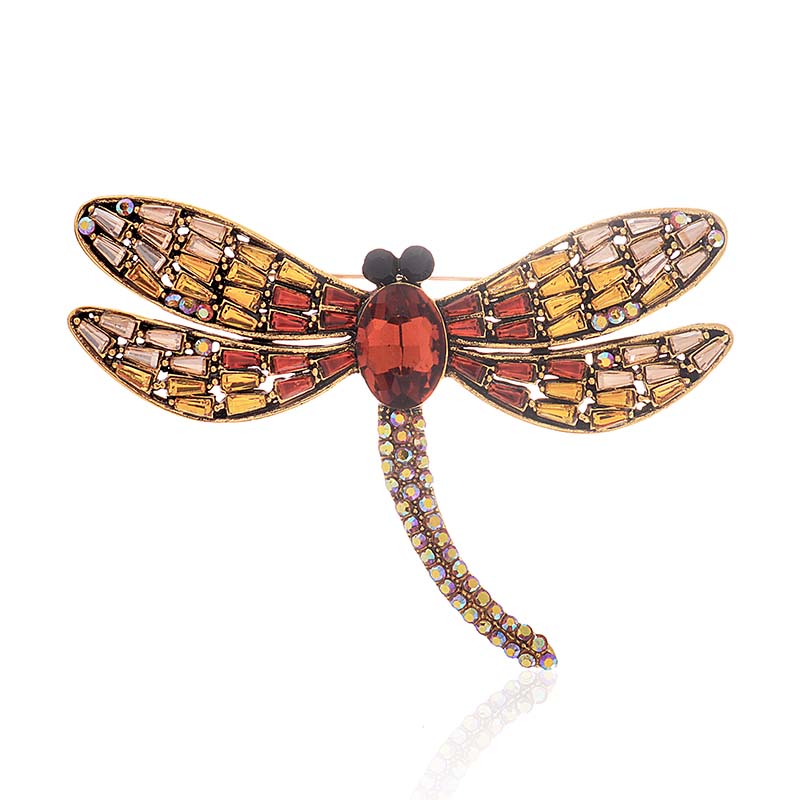 Dragonfly Rhinestone Brooch P1612