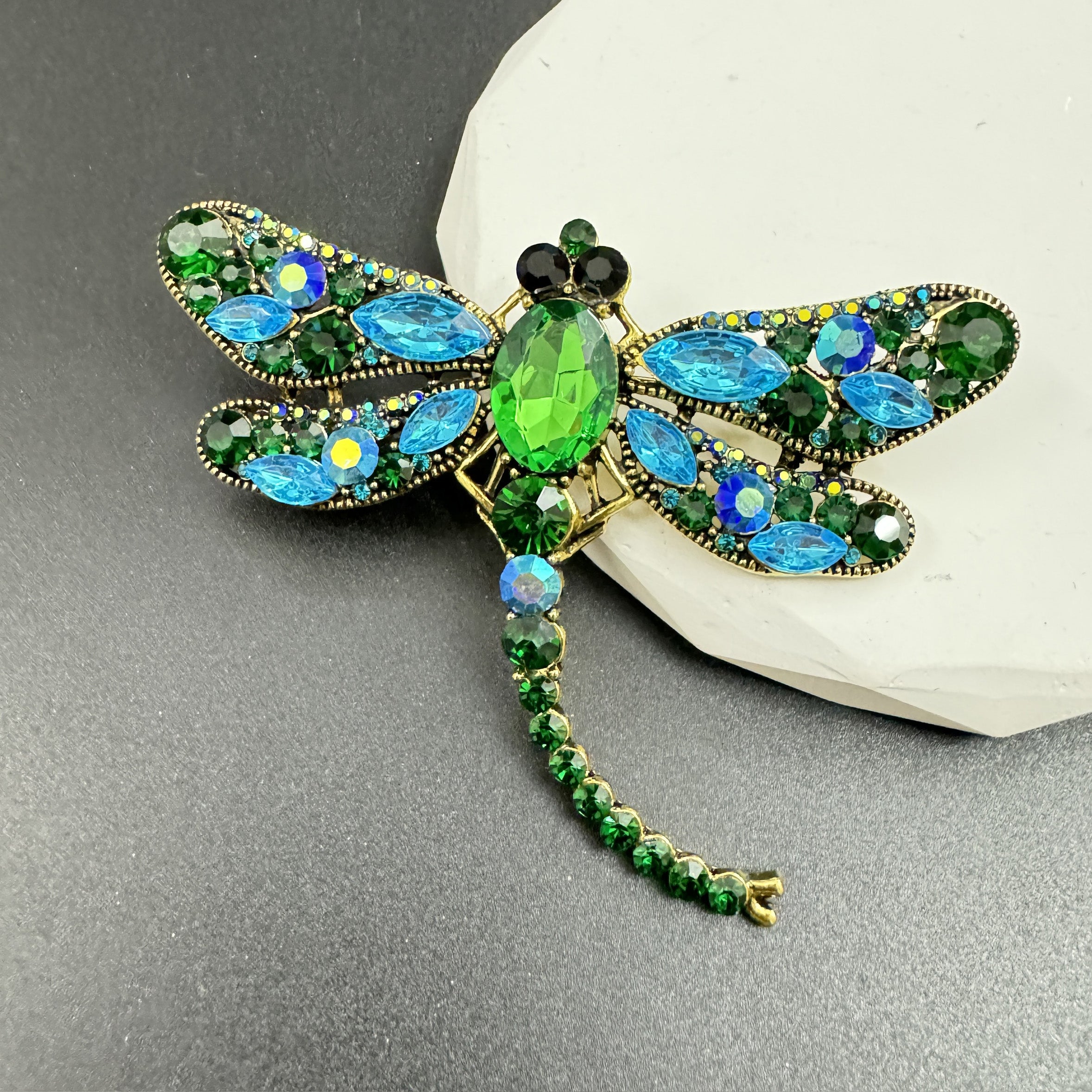Rhinestone Dragonfly Brooch PA3211 - Large