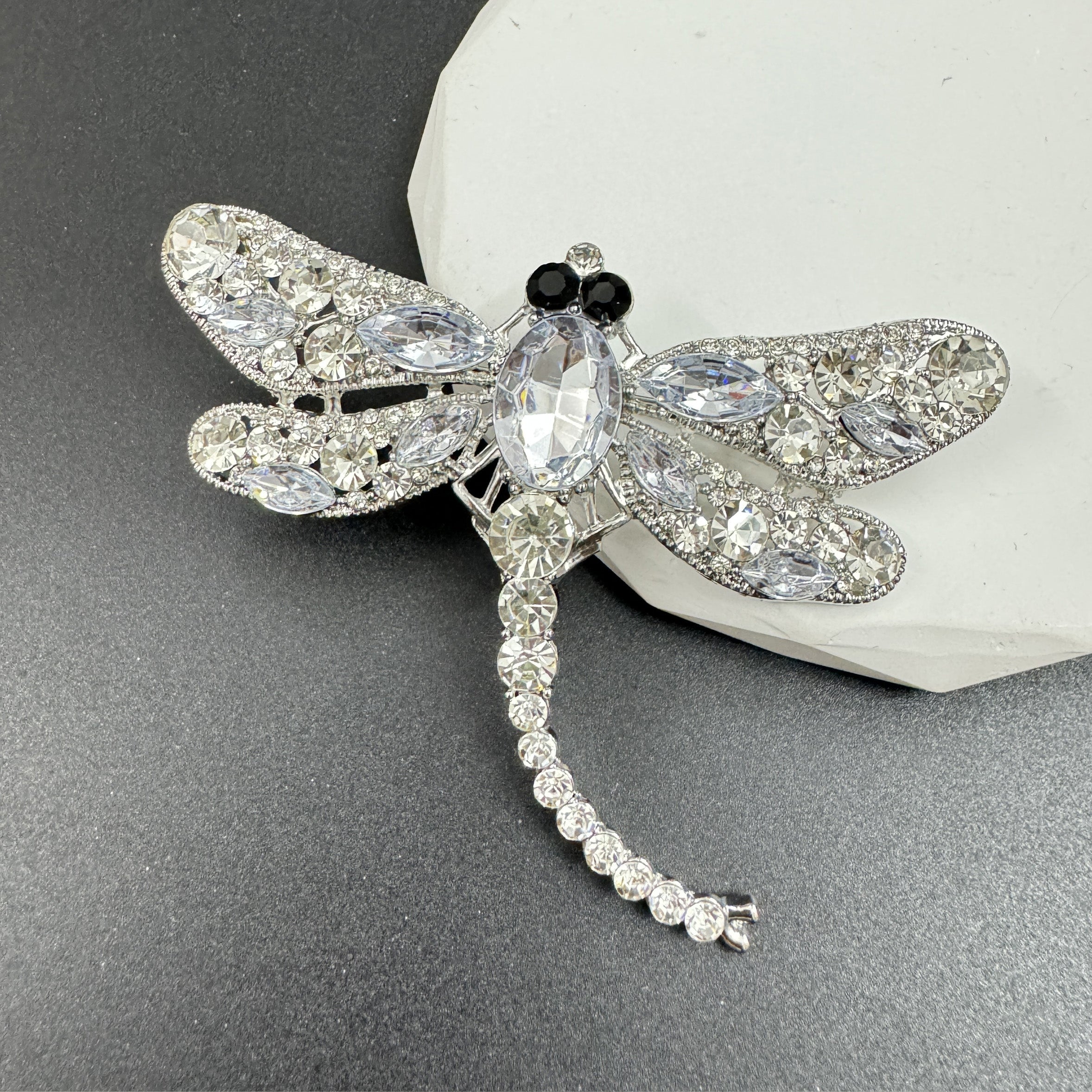 Rhinestone Dragonfly Brooch PA3211 - Large