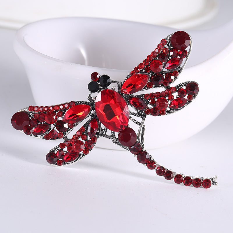 Rhinestone Dragonfly Brooch PA3211 - Small