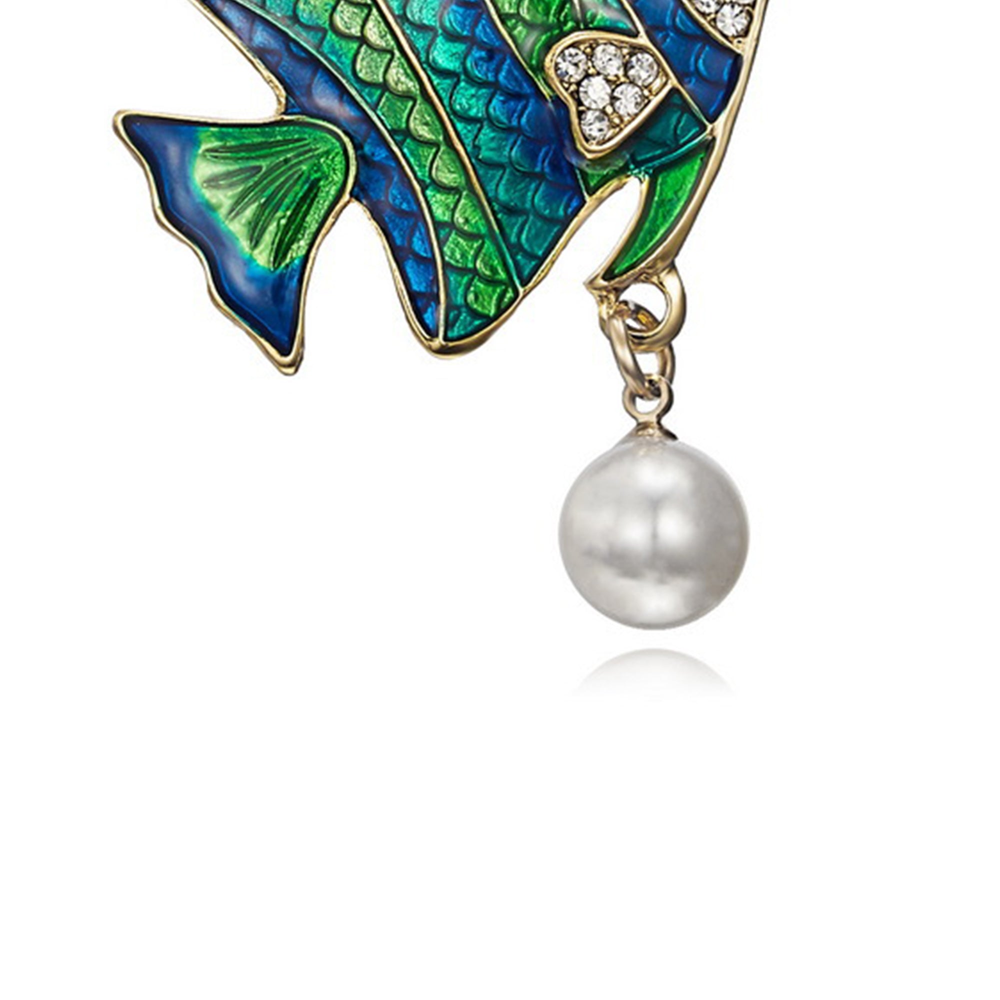 Rhinestone Fish Brooch PA3236