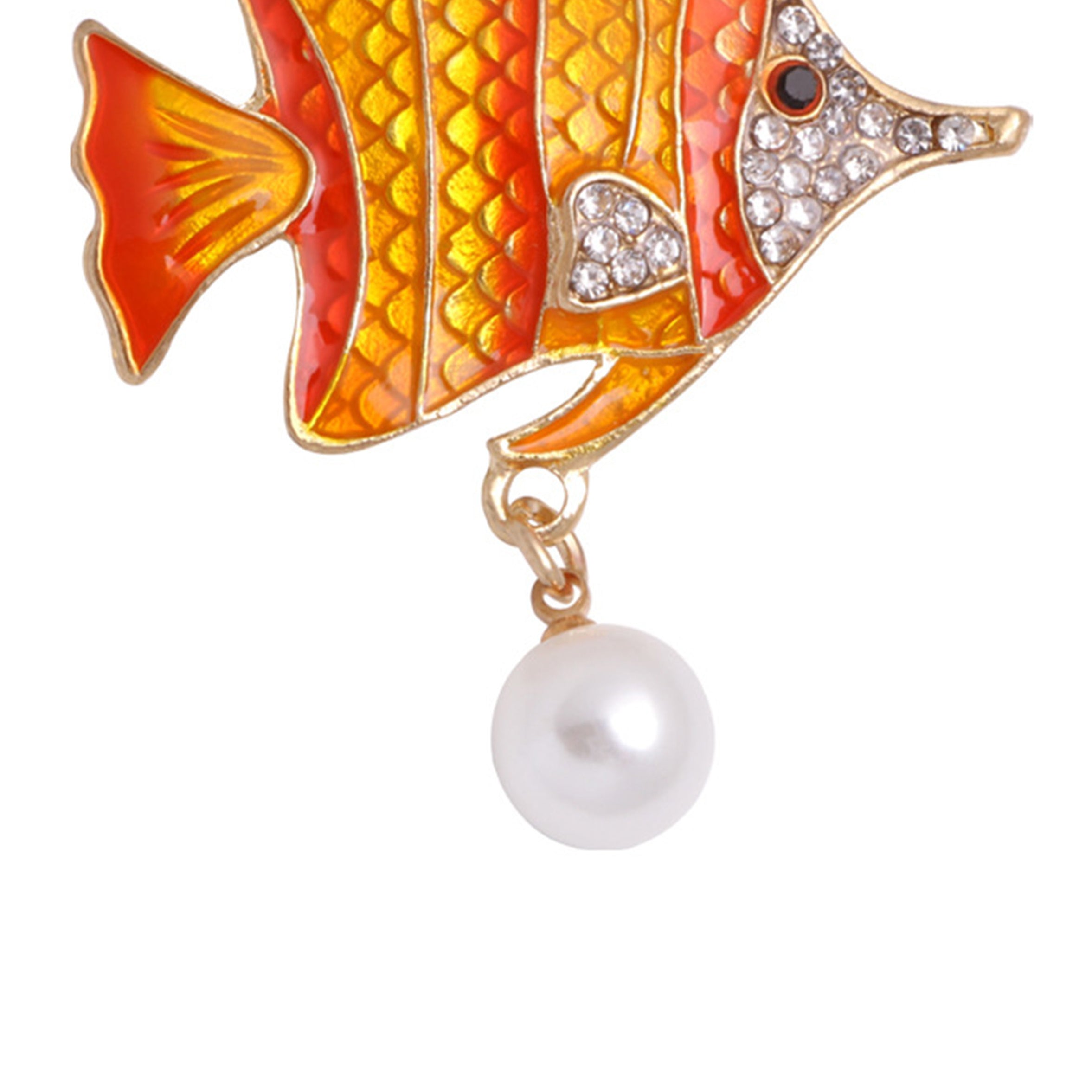 Rhinestone Fish Brooch PA3236