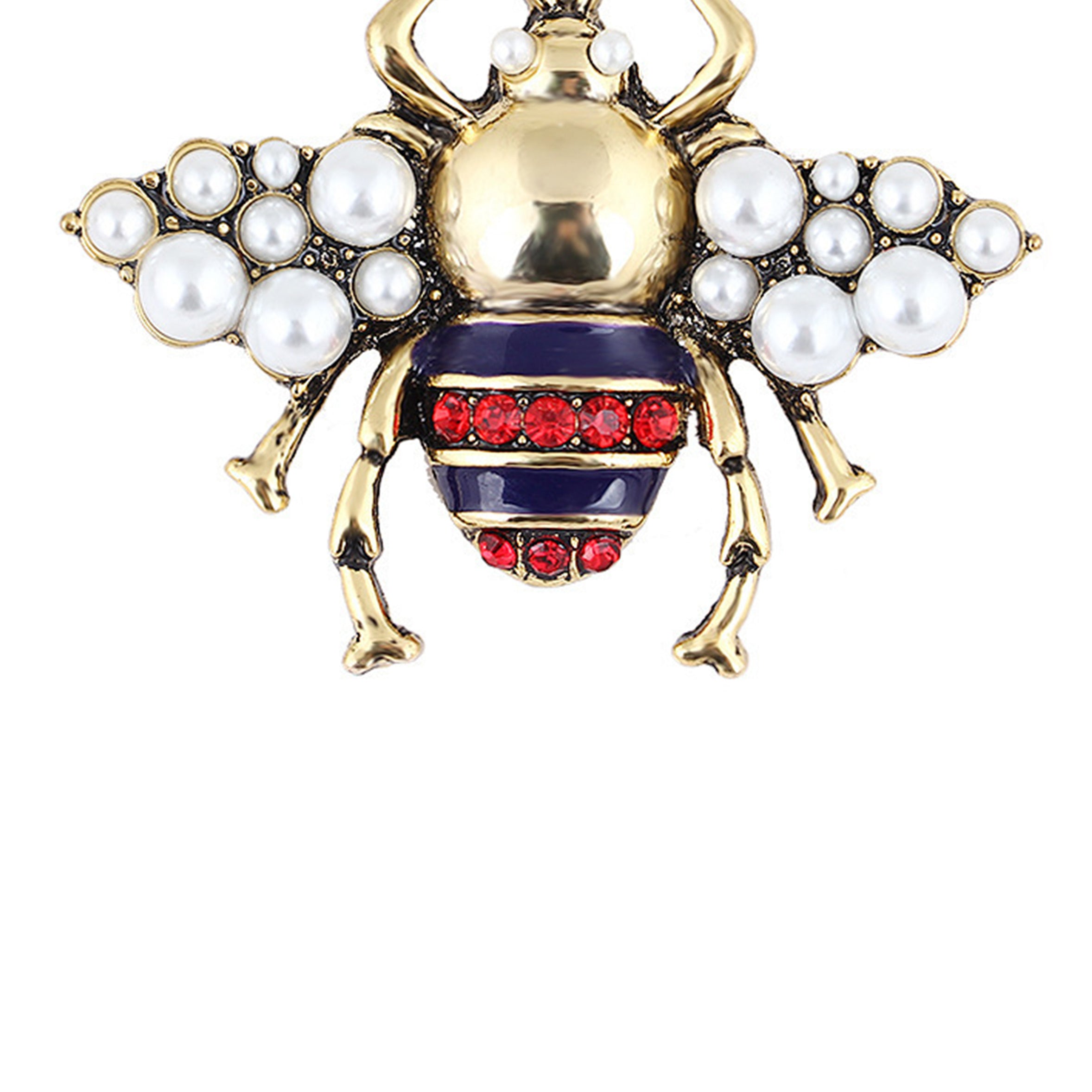 Broches de aleación con forma de abeja y perlas PA3268