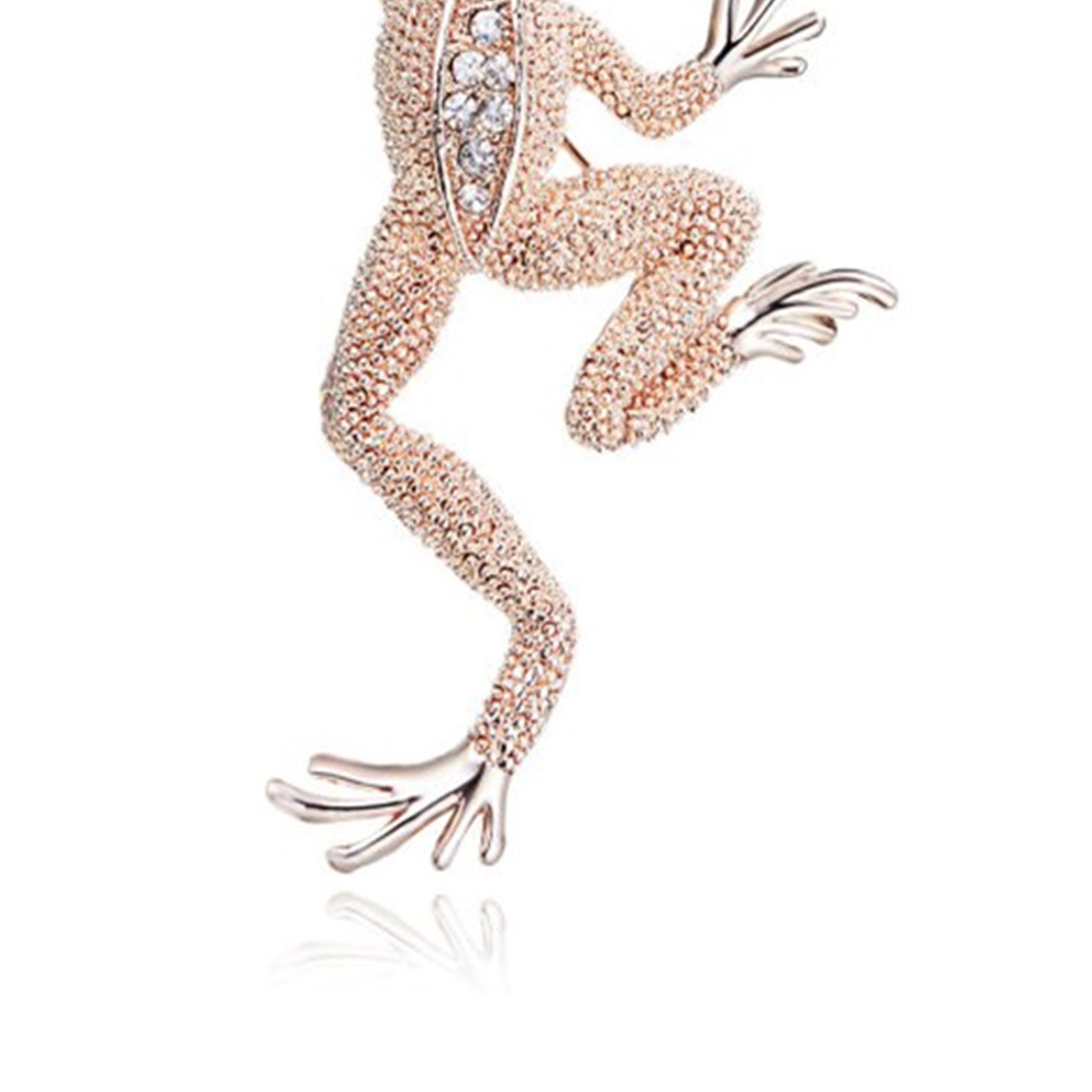 Rhinestone Frog Brooch PA3378