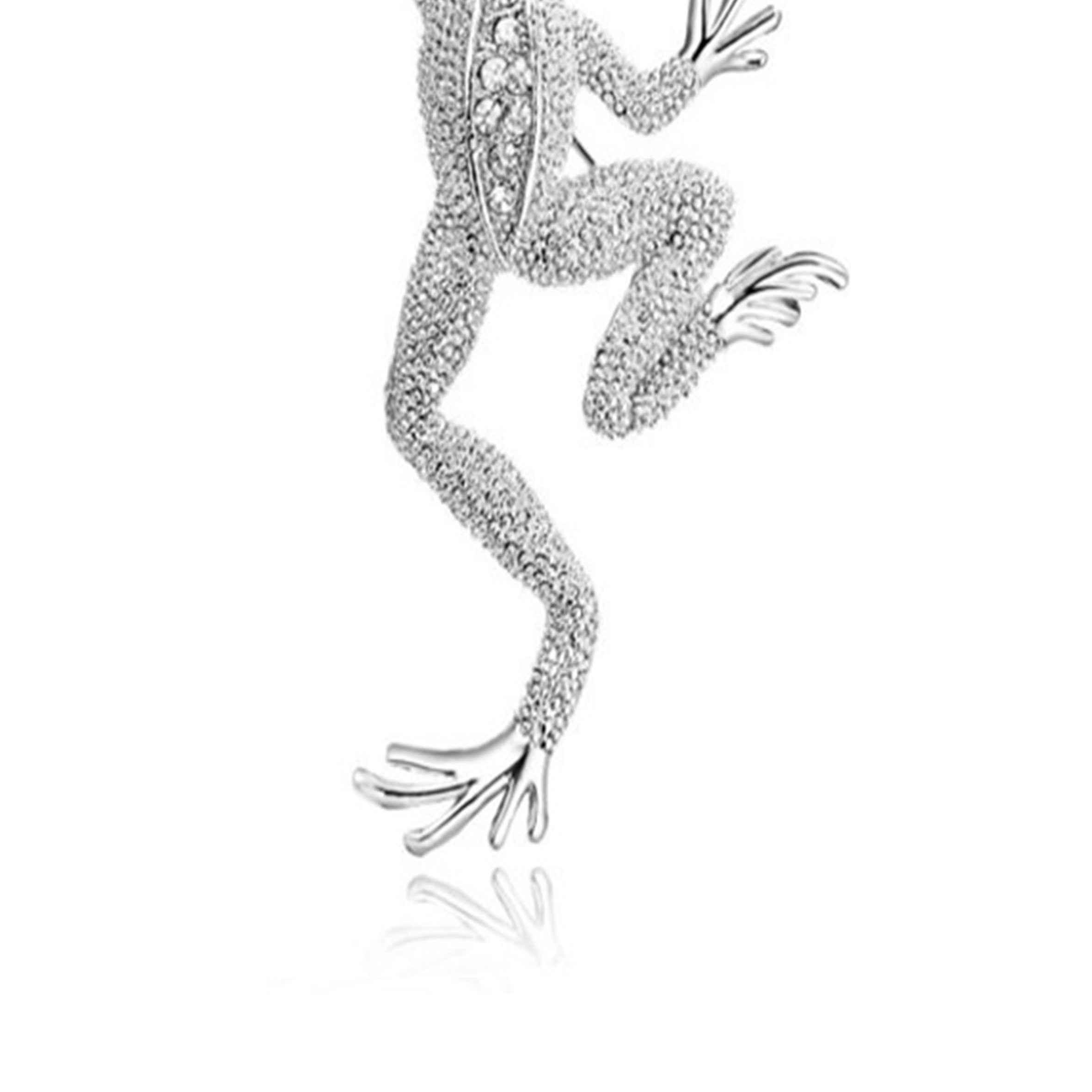 Rhinestone Frog Brooch PA3378