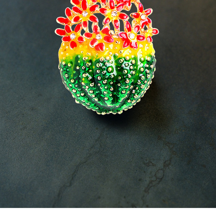 Cactus Rhinestone Brooch PA3454