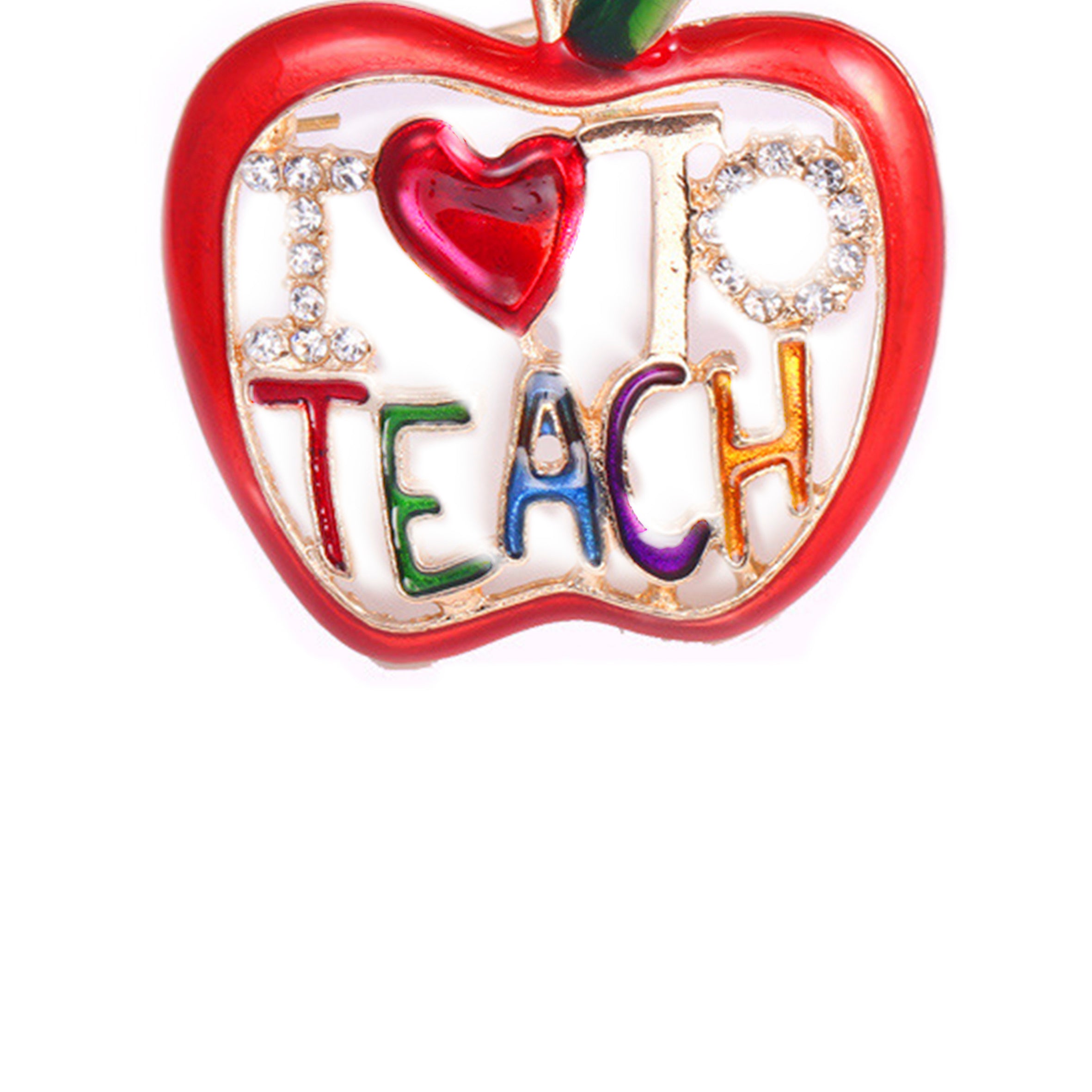 Broche de manzana con diamantes de imitación PA3495