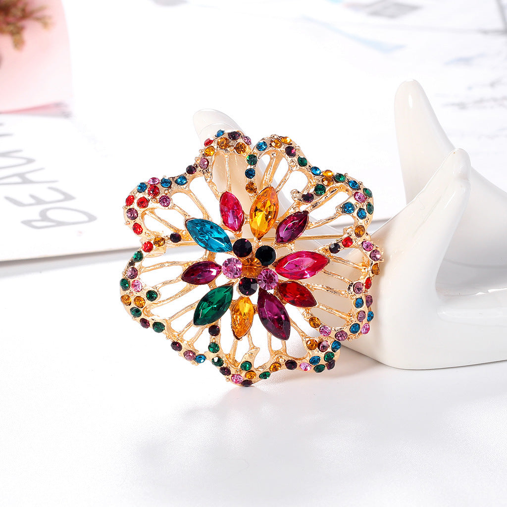 Flower Rhinestone Brooch PA3659