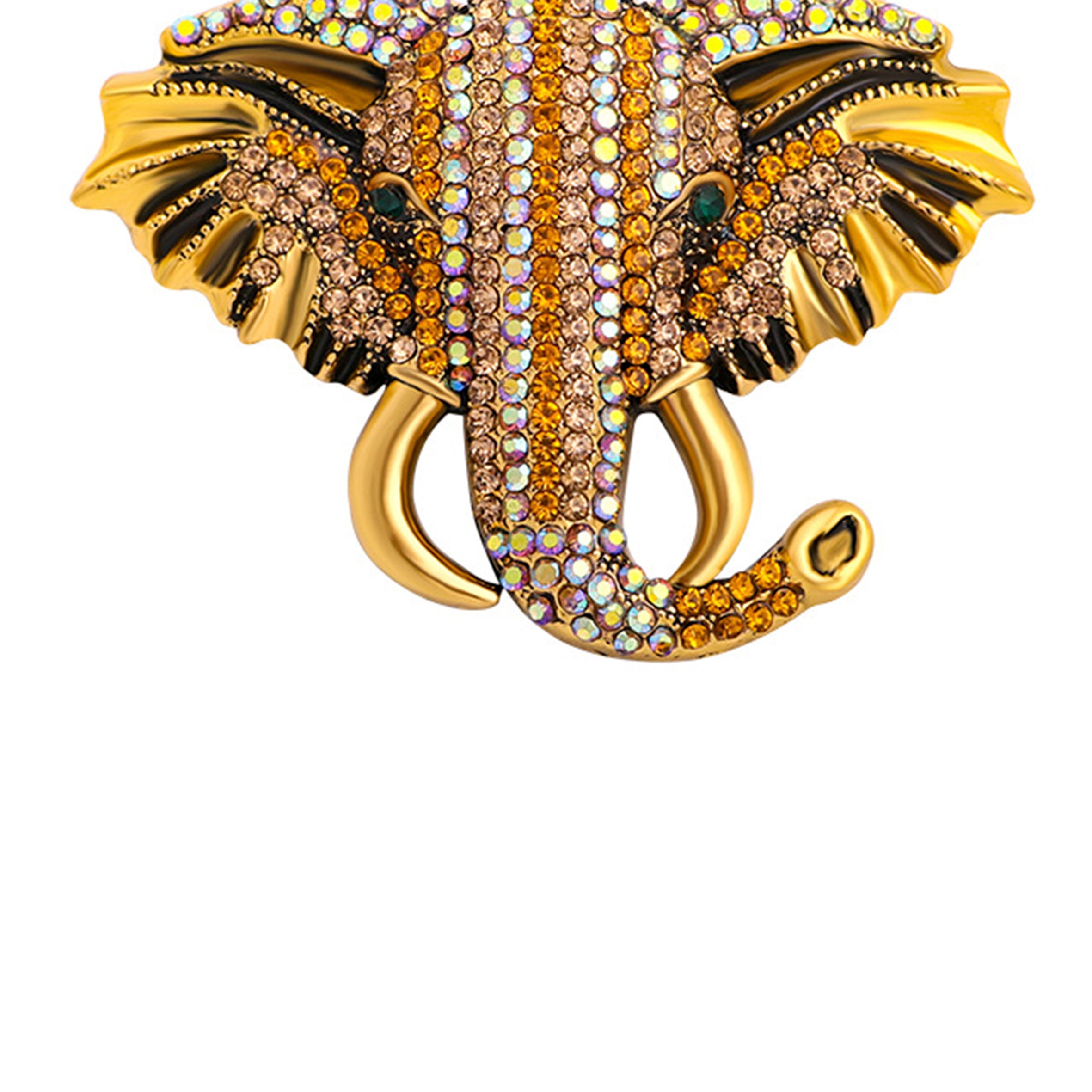 Elephant Head Rhinestone Brooch PA3695