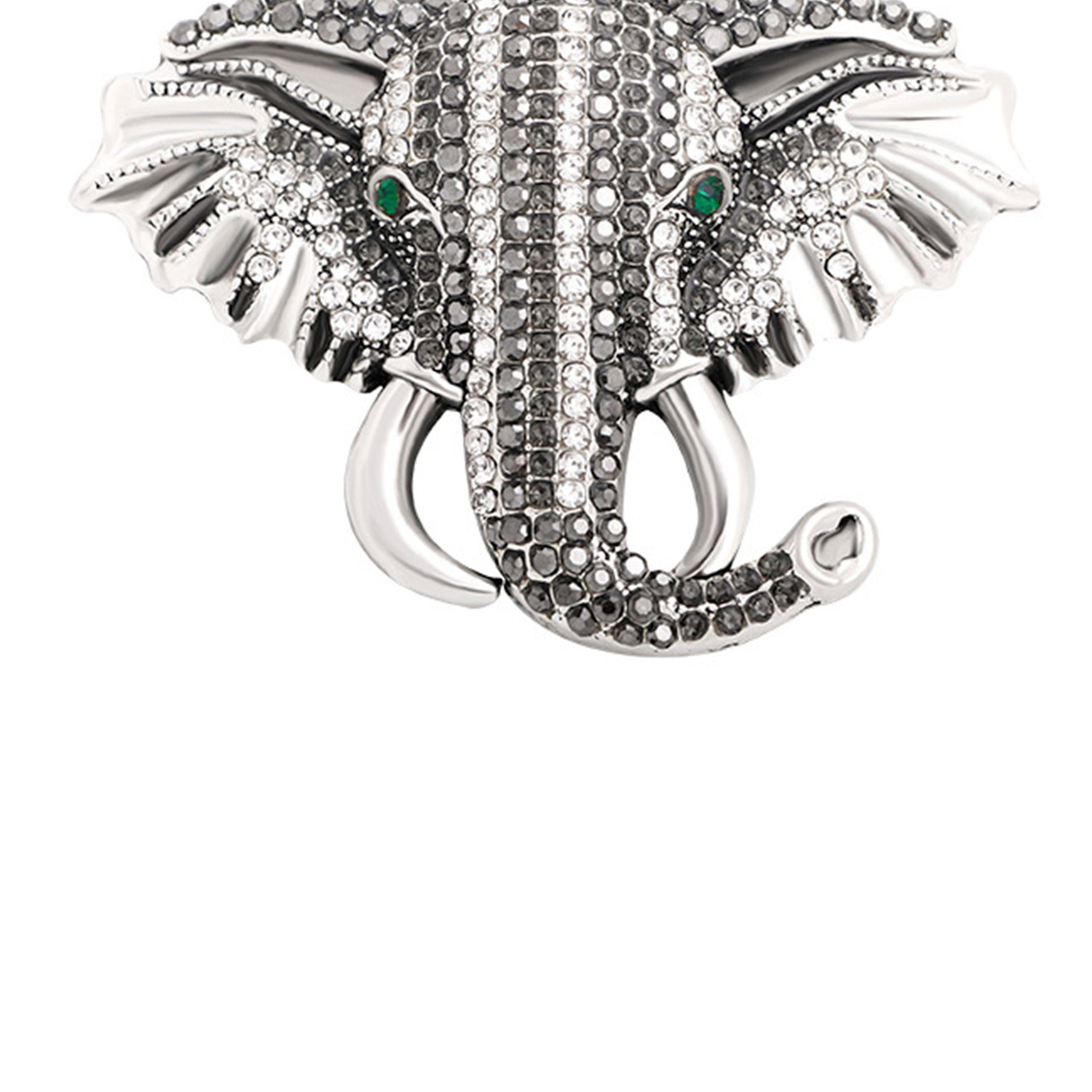 Elephant Head Rhinestone Brooch PA3695