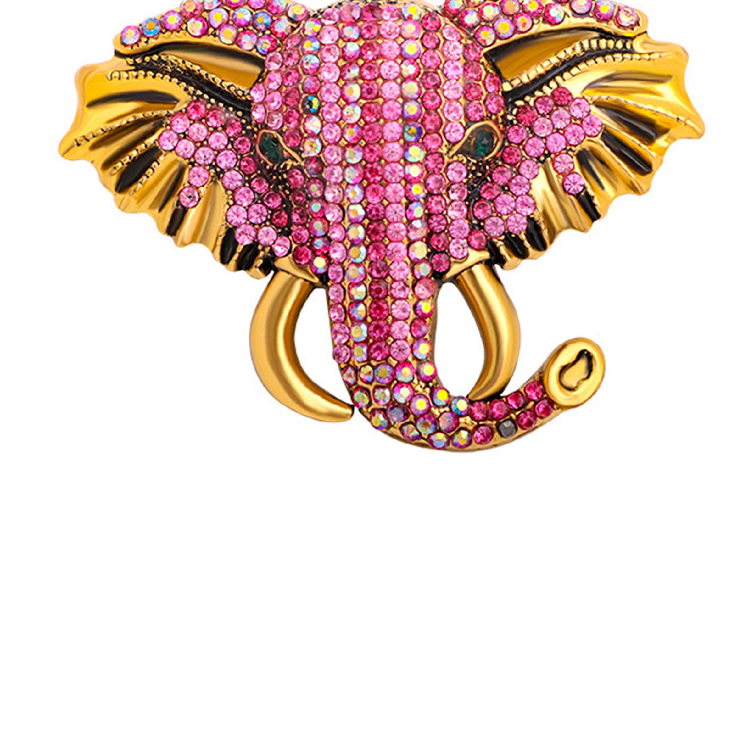 Elephant Head Rhinestone Brooch PA3695