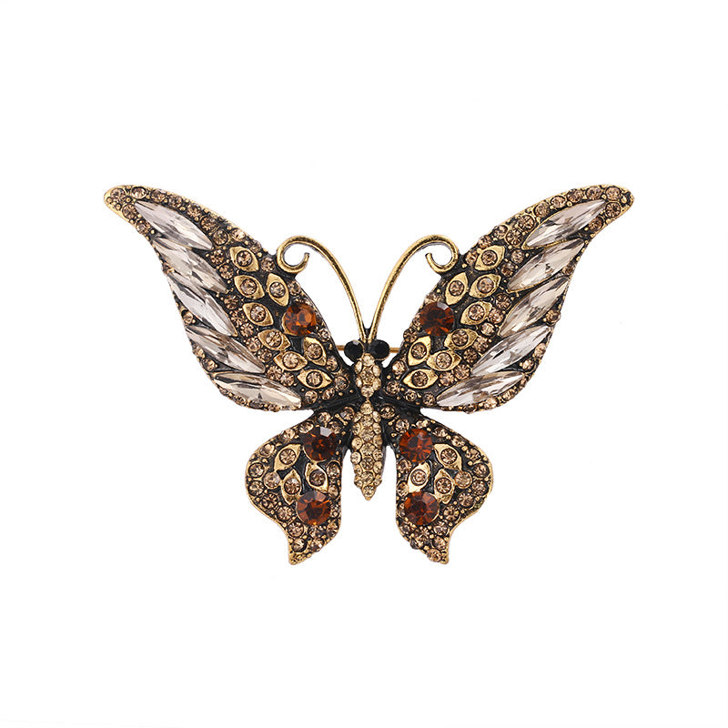 Broche de mariposa con diamantes de imitación PA3796