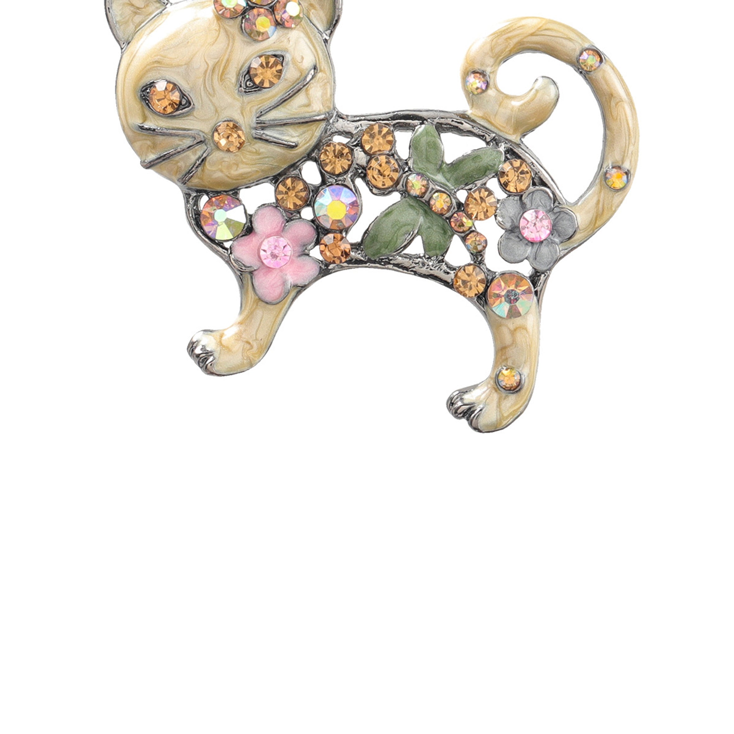 Cat Rhinestone Brooch PA3861