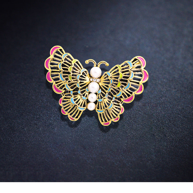 Butterfly Rhinestone Alloy Brooch PA3994