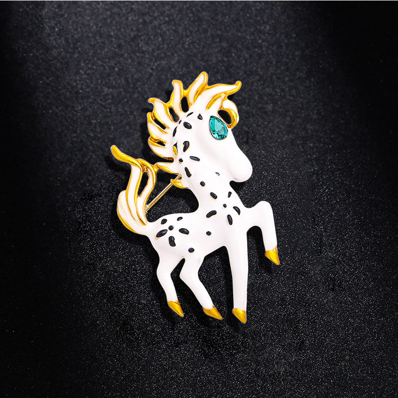 Pony Rhinestone Brooch PA4025