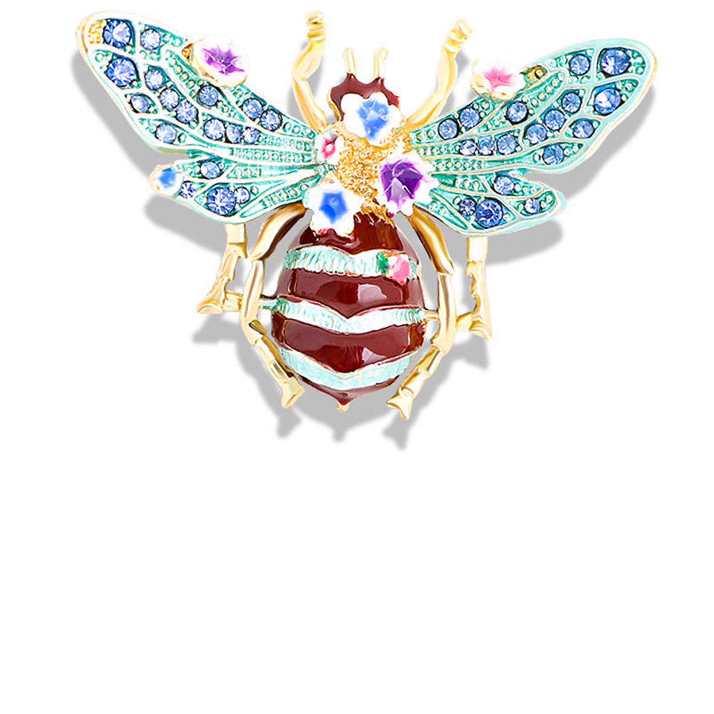 Bee Alloy Rhinestone Brooch PA4135