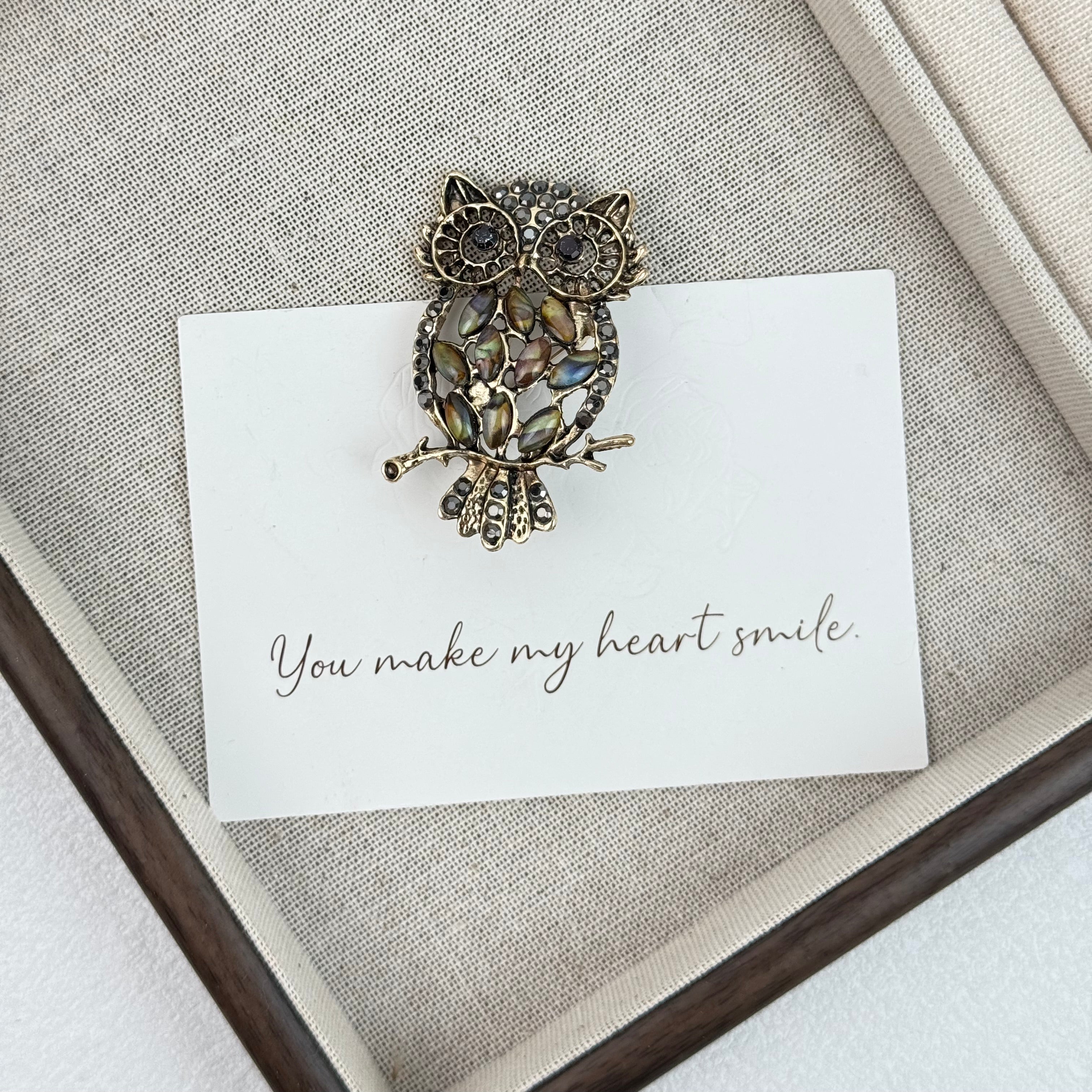Owl Alloy Brooch PA4475
