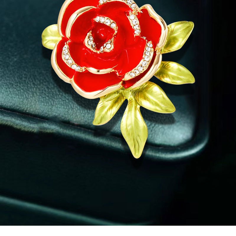 Rose Rhinestone Brooch PA4572