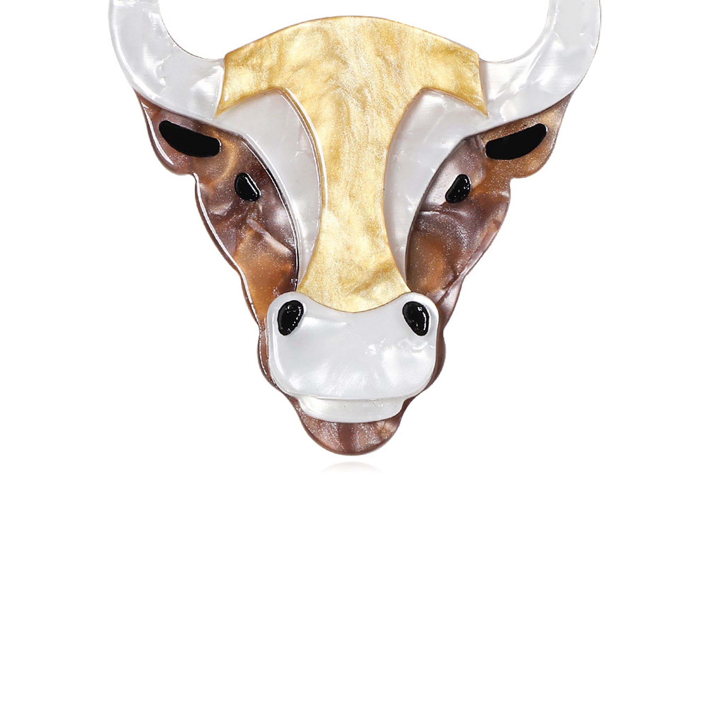 Bull Head Acrylic Brooch PA4608