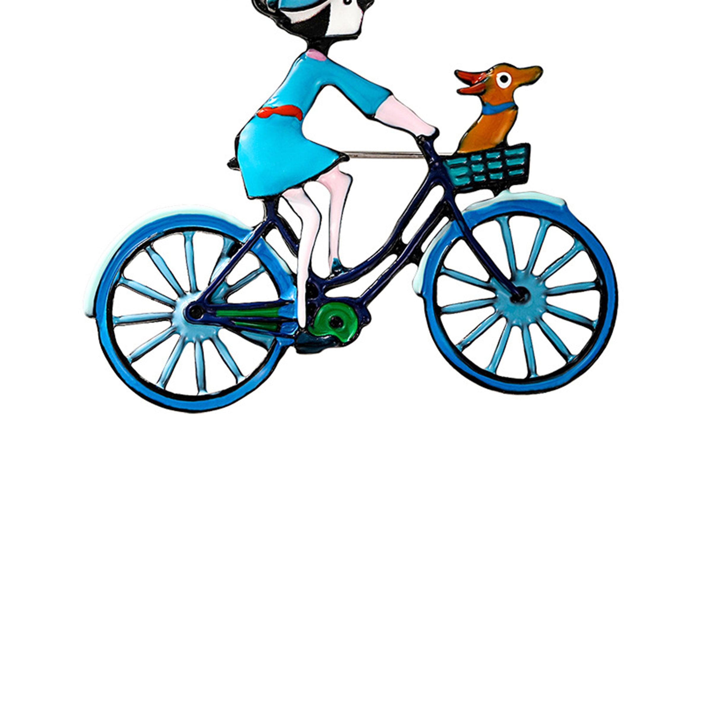 Bicycle Girl Alloy Brooch PA4880