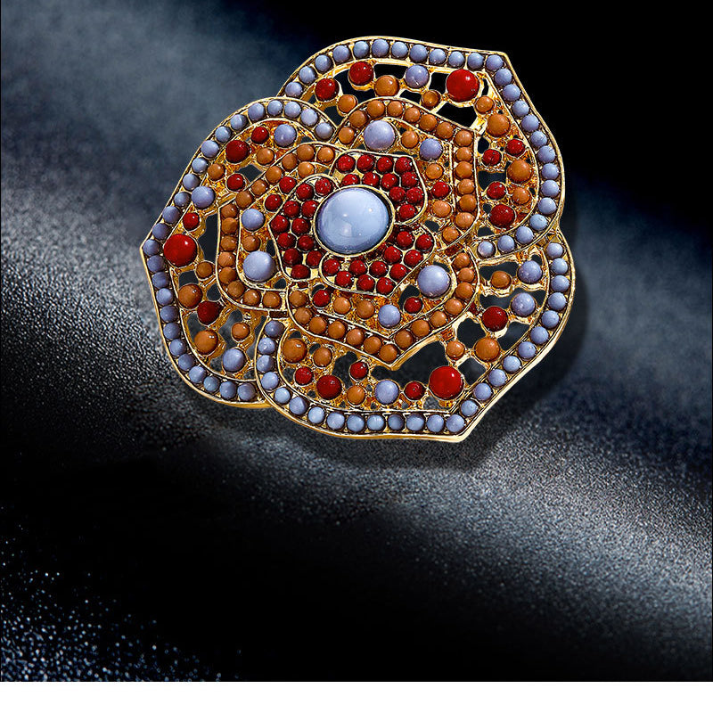 Floral Bead Brooch PA4951