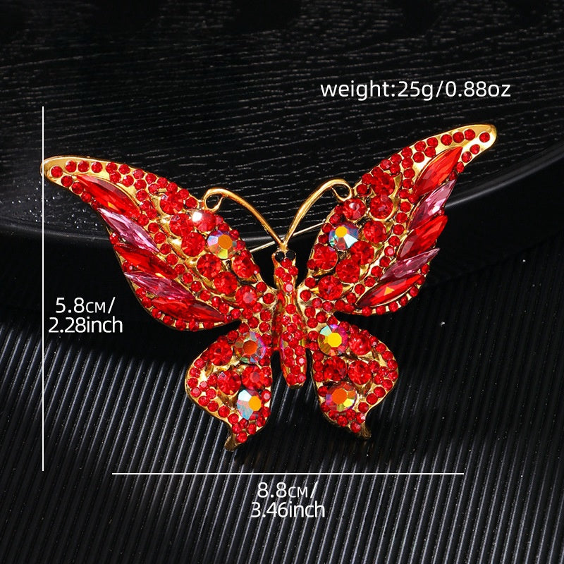 Broche de mariposa con diamantes de imitación PA5180