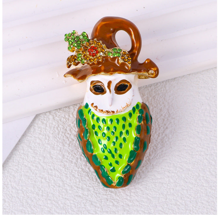 Owl Halloween Enamel Brooch PA5256