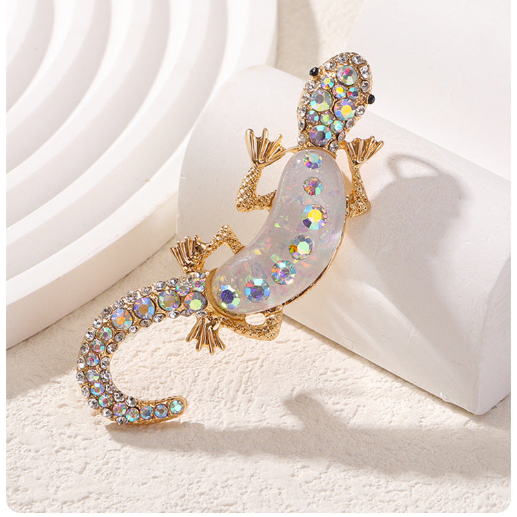 Rhinestone Lizard Animal Brooch PA5271