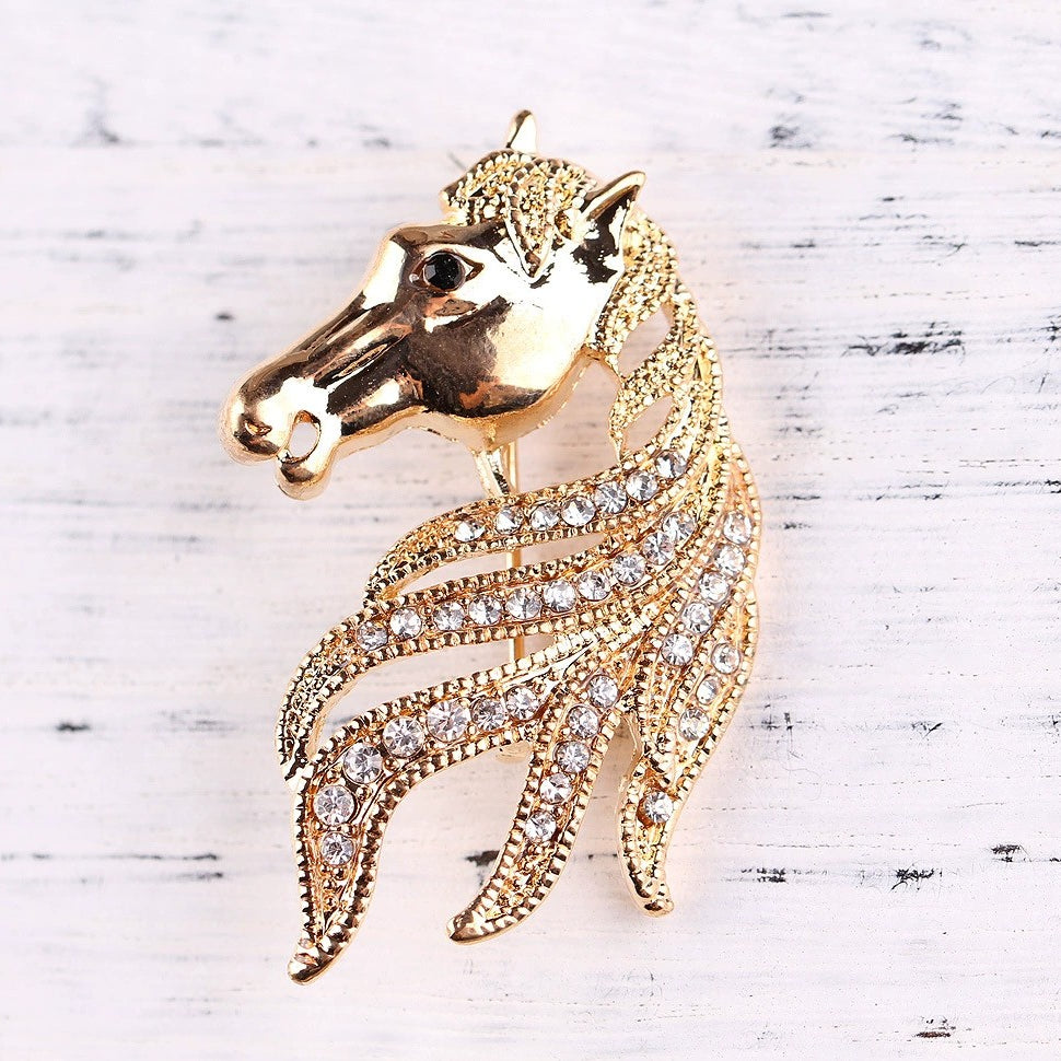 Rhinestone Horse Brooch PA5405