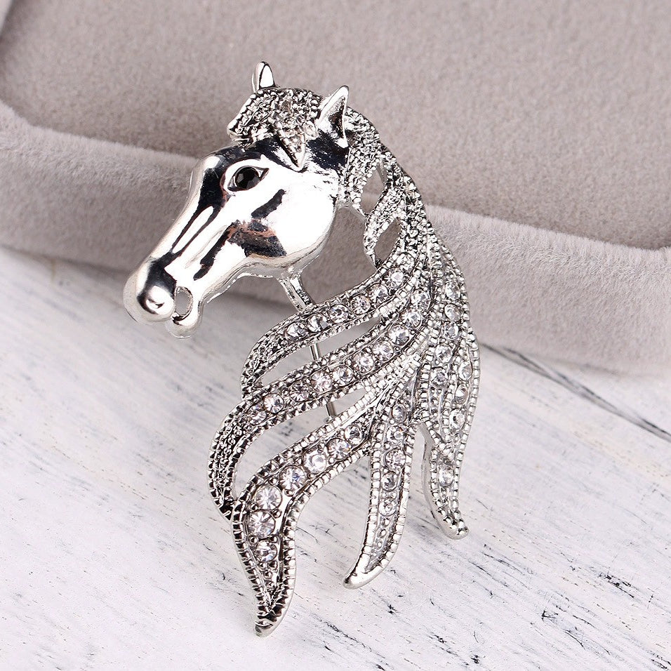 Rhinestone Horse Brooch PA5405