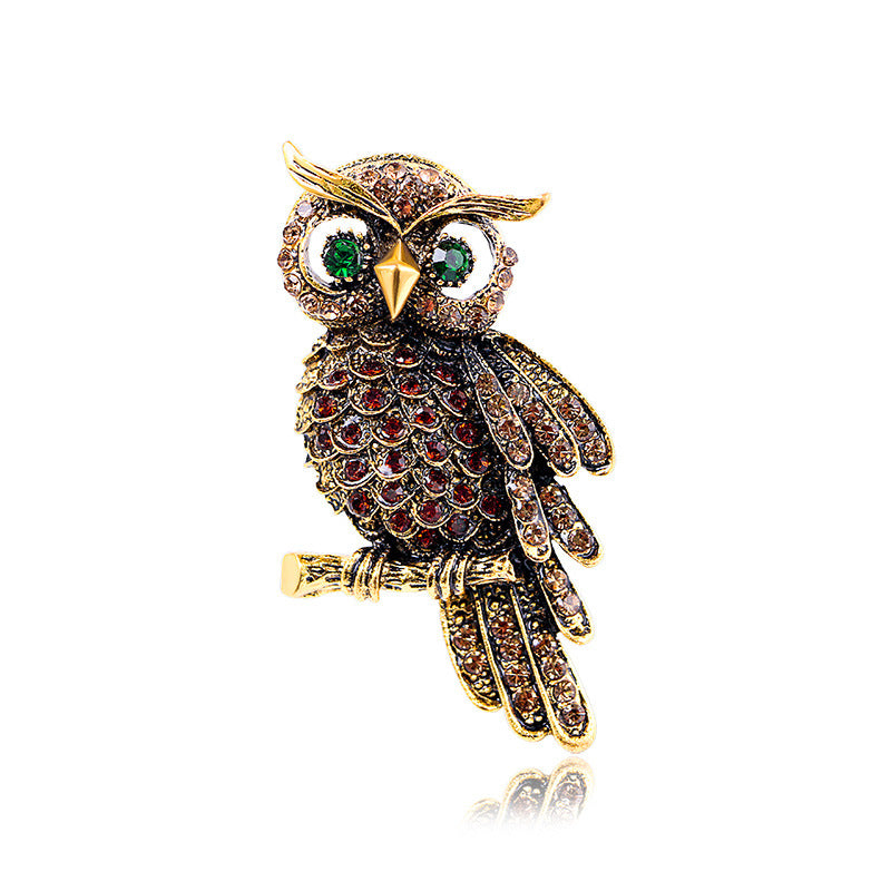 Owl Rhinestone Brooch PA5539