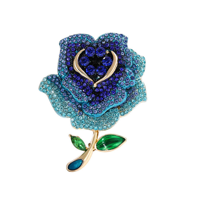 Rose Rhinestone Alloy Brooch PA5675