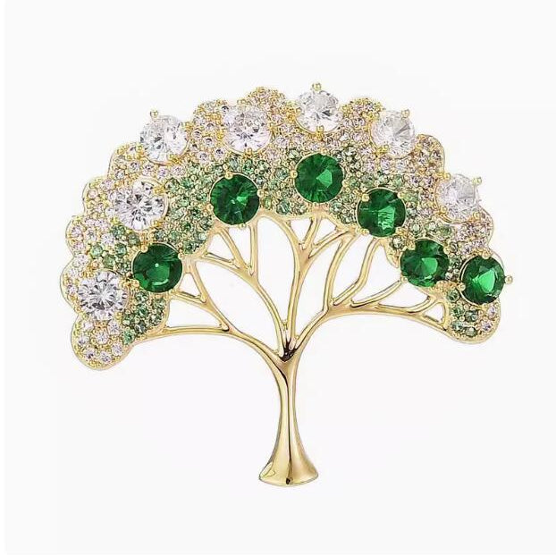Tree Of Life Rhinestone Alloy Brooch PA5700