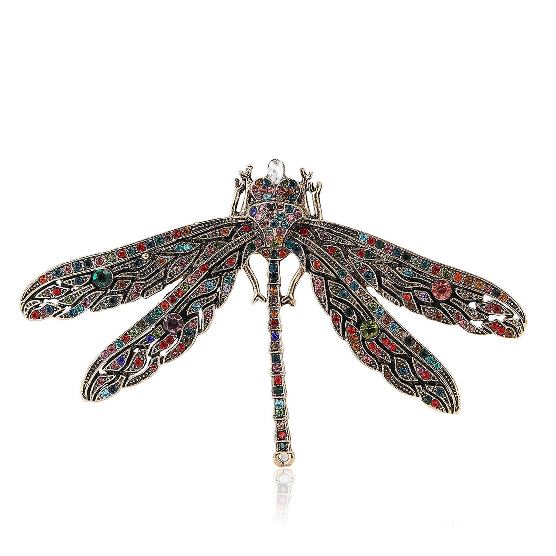 Dragonfly Alloy Rhinestone Brooch PA5749
