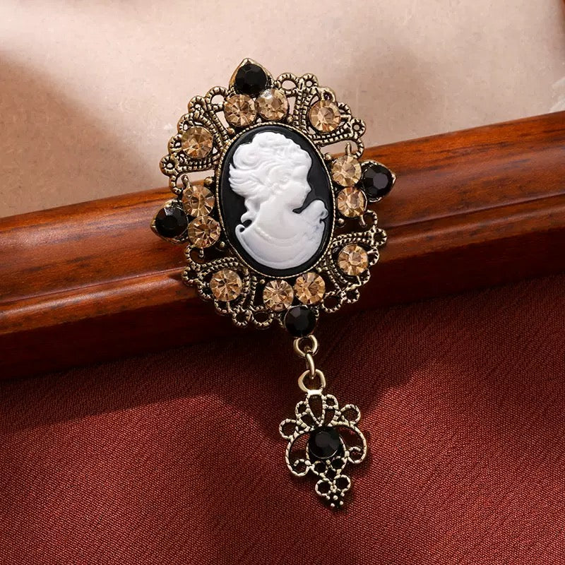 Beauty Head Alloy Rhinestone Brooch PA6059